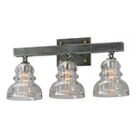 Menlo Park Bathroom Vanity Light - Old Silver / Clear