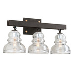 Menlo Park Bathroom Vanity Light - Deep Bronze / Clear