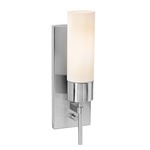 Iron Brushed Steel Wall Sconce - Brushed Steel / Opal