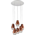 Fedora Multi Light Pendant - White / Bronze