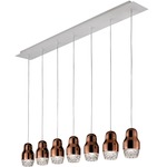 Fedora Linear Multi Light Pendant - White / Bronze