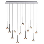 Fairy Multi Light Linear Pendant - Chrome / Grey