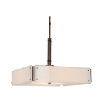 Urban Loft Square Chandelier - Oil Rubbed Bronze / Ivory Wisp