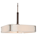 Urban Loft Square Chandelier - Gunmetal / Ivory Wisp