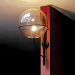 Lyndon Indoor / Outdoor Wall Sconce - Black / Transparent