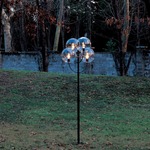 Lyndon Fixed Outdoor Floor Lamp - Black / Transparent