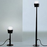 Fresnel Outdoor Floor Lamp - Black / Transparent
