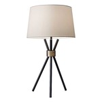 Benson Table Lamp - Matte Black / Antique Brass / Off White