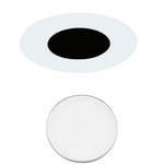 Element 3 Inch Round Flangeless Flat Trim - White / Lensed