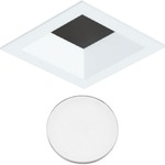 Element 3 Inch Square Flanged Trim Bevel Lensed Shower Trim - White / Lensed
