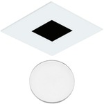 Element 3 Inch Square Flanged Flat Lensed Shower Trim - White / Lensed