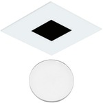 Element 3 Inch Square Flanged Flat Lensed Shower Trim - White / Lensed