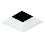 Element 3 Inch Square Flangeless Bevel Trim - White / No Lens