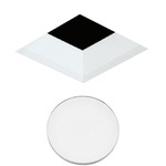 Element 3 Inch Square Flangeless Bevel Lensed Shower Trim - White / Lensed