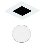 Element 3 Inch Square Flangeless Flat Lensed Shower Trim - White / Lensed