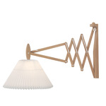 Sax Flexible Plug-In Wall Lamp w/ Tapered Shade - Light Oak / White
