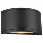 Tube Half Round Up or Down Wall Light - Black