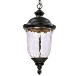Carriage House LED Outdoor Pendant - Oriental Bronze / Water Glass