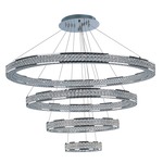 Eternity Four Tier Pendant - Polished Chrome / Crystal