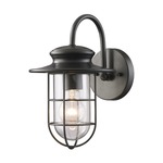 Portside Outdoor Wall Light - Matte Black / Clear