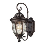 Glendale Outdoor Wall Light - Regal Bronze / Water Glass