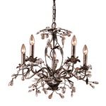 Circeo Chandelier - Deep Rust / Crystal