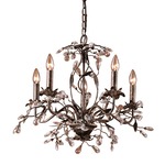 Circeo Chandelier - Rust / Crystal