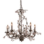 Circeo Chandelier - Deep Rust / Crystal