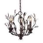 Circeo Wide Chandelier - Deep Rust / Crystal