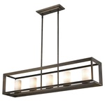 Smyth Linear Pendant - Gunmetal Bronze / Opal