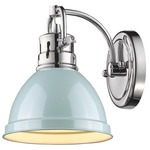 Duncan Wall Light - Chrome / Seafoam