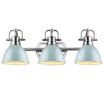 Duncan Bathroom Vanity Light - Chrome / Seafoam