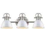 Duncan Bathroom Vanity Light - Pewter / White