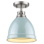 Duncan Semi Flush Ceiling Light - Pewter / Seafom
