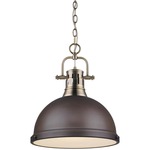 Duncan Chain Pendant with Diffuser - Aged Brass / Rubbed Bronze / Frosted
