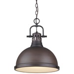Duncan Chain Pendant with Diffuser - Rubbed Bronze / Rubbed Bronze / Frosted