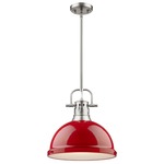 Duncan Downrod Pendant - Pewter / Red