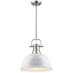 Duncan Downrod Pendant - Pewter / White