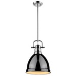 Duncan Downrod Pendant - Chrome / Black