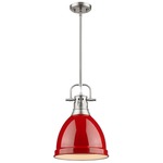 Duncan Downrod Pendant - Pewter / Red