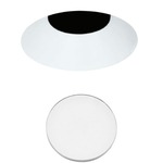Element 3 Inch Round Flangeless Bevel Shower Trim - White / Lensed