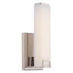 Square Bath Bar - Polished Nickel / Etched Opal