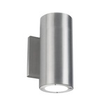 Vessel Outdoor Up/Down Wall Sconce - Brushed Aluminum / Silk Screened