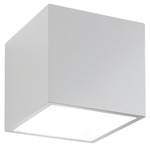 Bloc Outdoor Up or Down Wall Sconce - White / Silk Screened