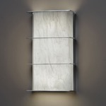 Ellipse Square Wall Sconce - Chrome / White Swirl