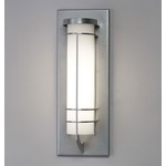 Synergy Long Rectangular Outdoor Wall Sconce - Chrome / Opal