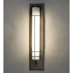 Synergy Long Rectangular Outdoor Wall Sconce - Cast Bronze / Opal