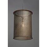 Clarus Round Exposed Geometric Cutout Pendant - Cast Bronze