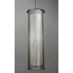 Clarus Round Shade Geometric Cutout Pendant - Chrome / Opal