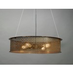 Clarus Exposed Geometric Cutout Drum Pendant - Cast Bronze